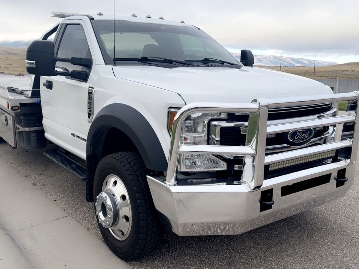 Ford Super Duty chassis-cab work truck photographed for KingKits